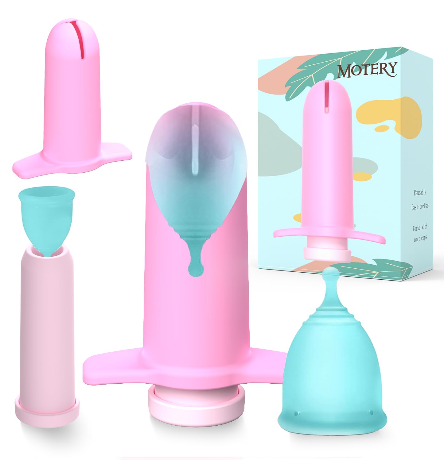 Mottery Applicator Tool for Menstrual Cups for Easy Insertion,Reusable Period Cup Applicator Set MotteryAu supplements