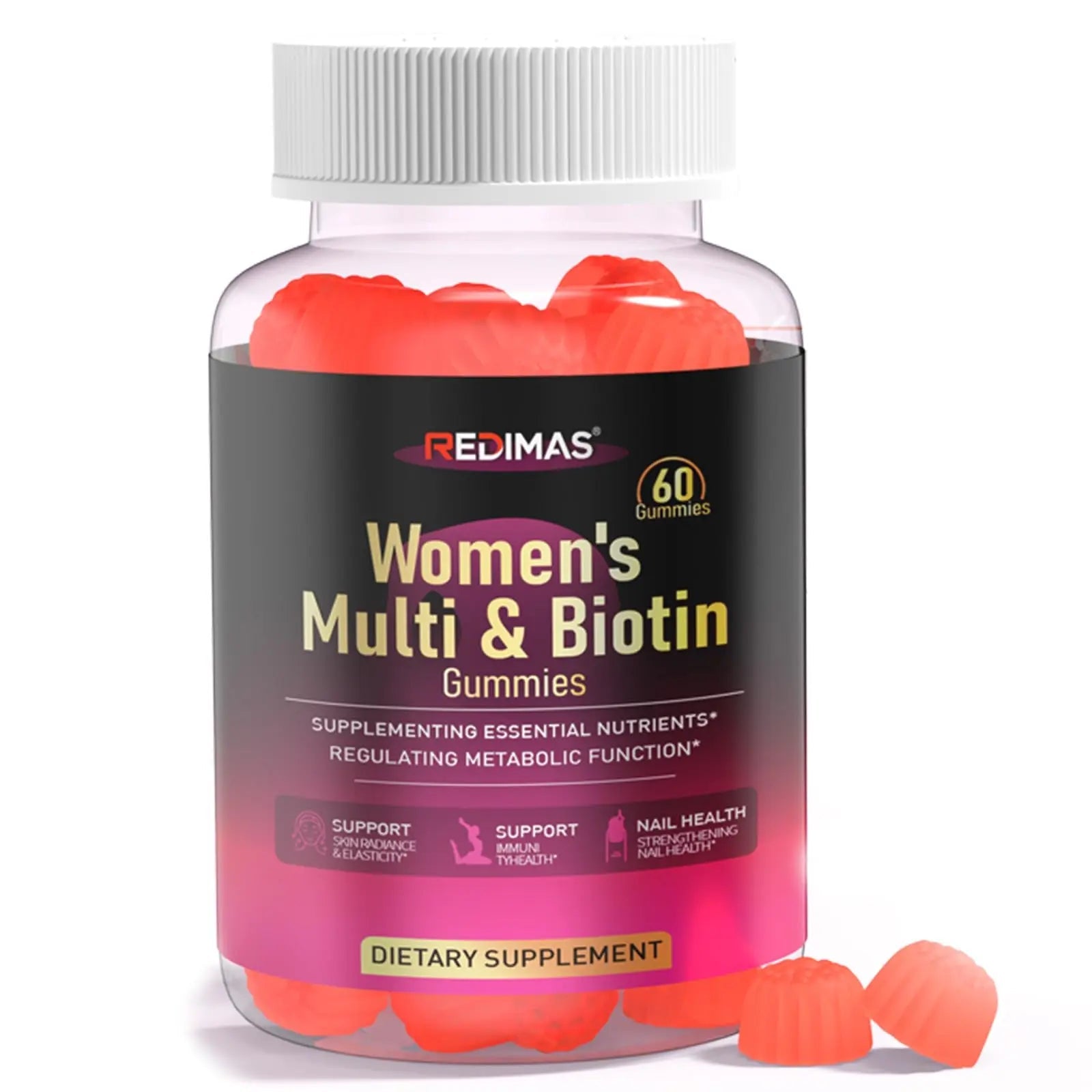 Redimas Multivitamin Gummies for Women, Chewable Adult Vitamin with Vitamins A, B, C, D, E, and Biotin, Gummy Format for Everyday Nutrient Inclusion RedimasAu supplements