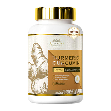 DR. Crown Turmeric Curcumin Supplement 1,500mg, 95% Standardized Curcuminoid with Ginger, MCT Oil, & Black Pepper for Better Absorption, for Antioxidant & Joint Support, 120 Capsules DR. CROWNAu supplements
