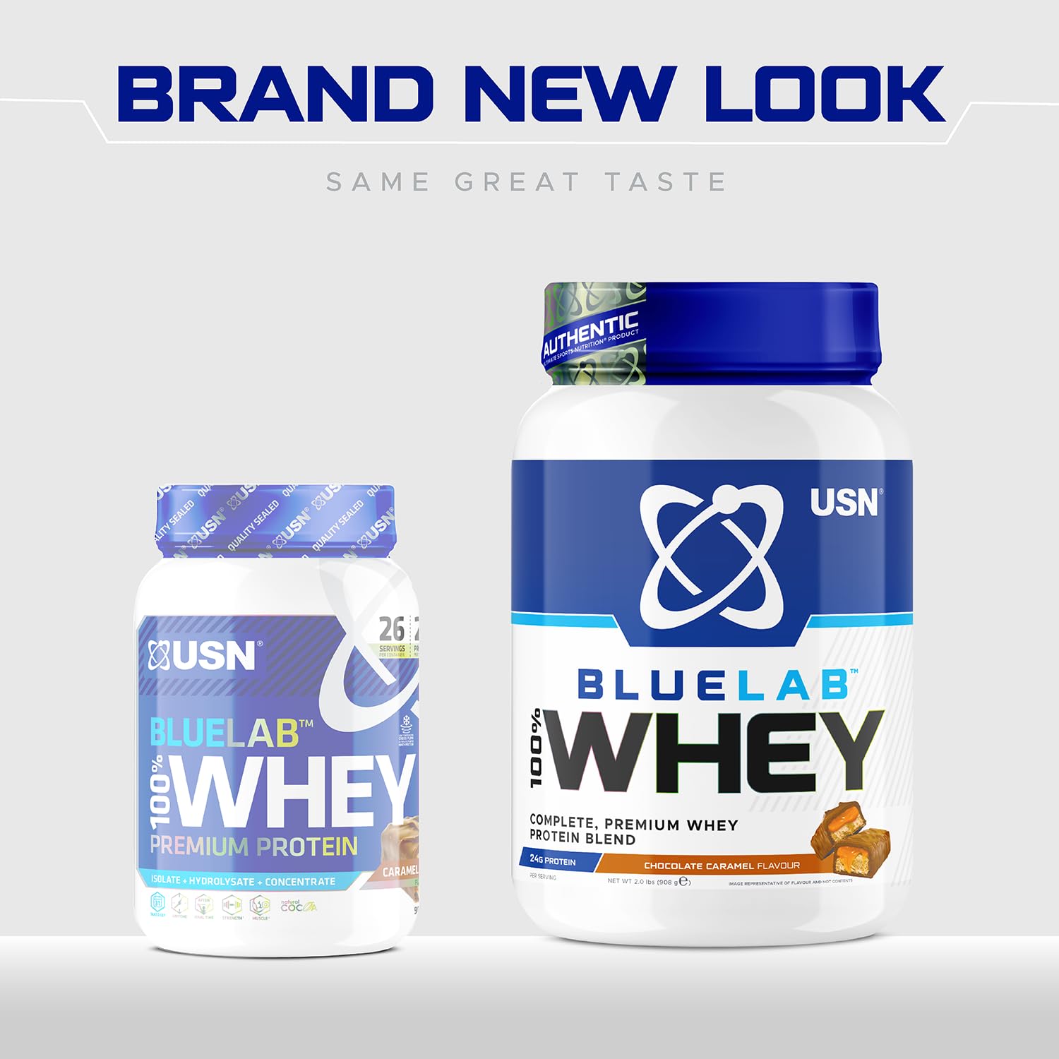 USN Blue Lab Whey Protein Powder: Chocolate Caramel - Whey Protein 908g USNAu supplements