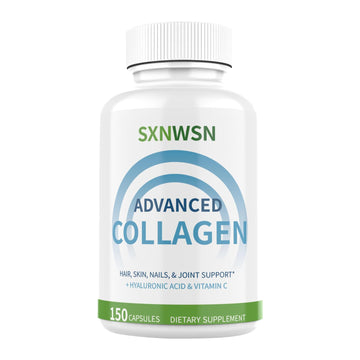 Advanced Multi Collagen Supplement with Vitamin C + Hyaluronic Acid - Hydrolyzed Collagen Peptides Supports for Skin, Joints & Hair* | Collagen Complex 150 Capsules for Women or Men SXNWSNAu supplements