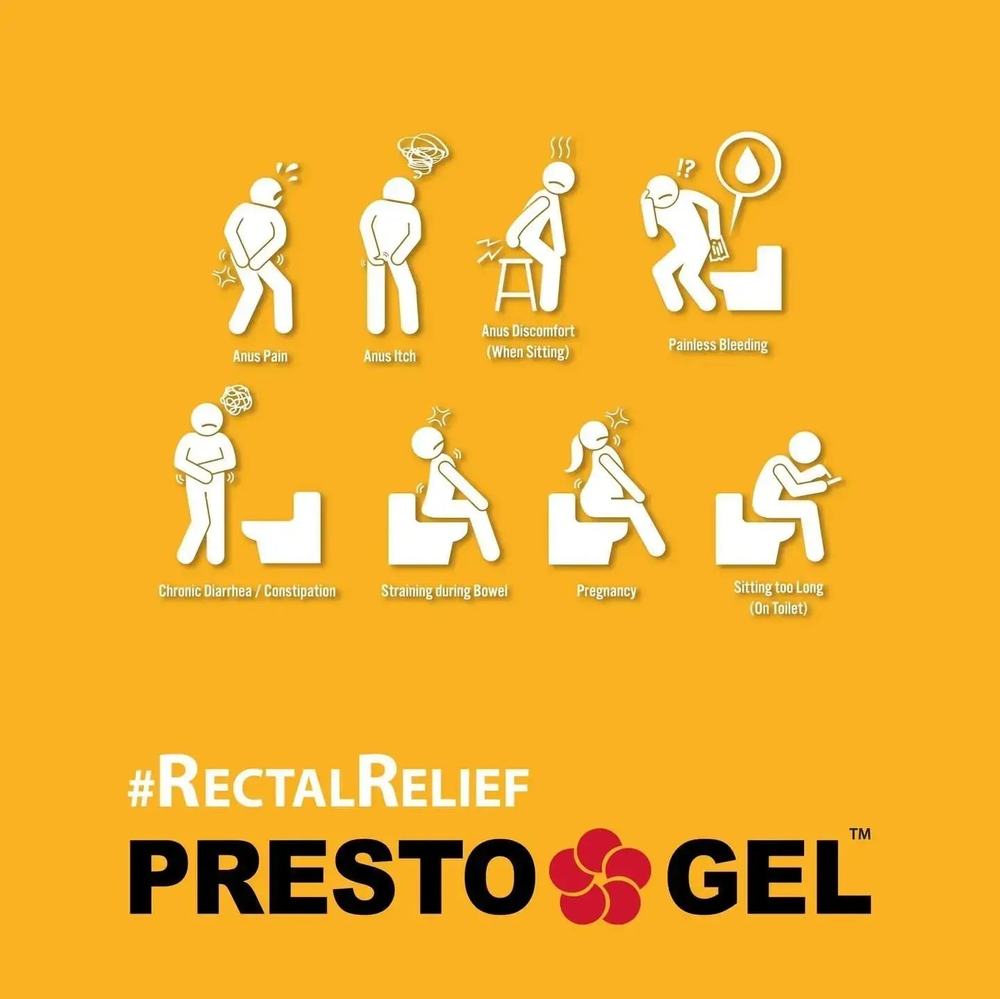 Presto Gel - Natural Hemorrhoid Rectal Suppositories - Rapid Hemorrhoid Treatment and Relief from Itching, Swelling, Burning and Discomfort - Pack of 12 DAN PharmAu supplements