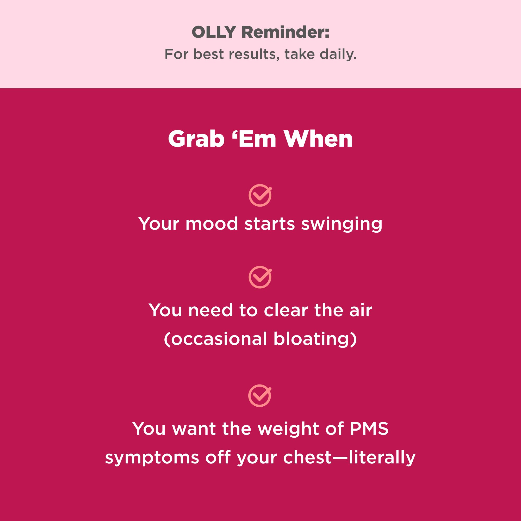 OLLY Period Hero Gummies, PMS Support Supplement,* Chasteberry, Vitamin B6, Calcium, Cran-Raspberry Flavor, 30 Day Supply - 60 Count OLLYAu supplements