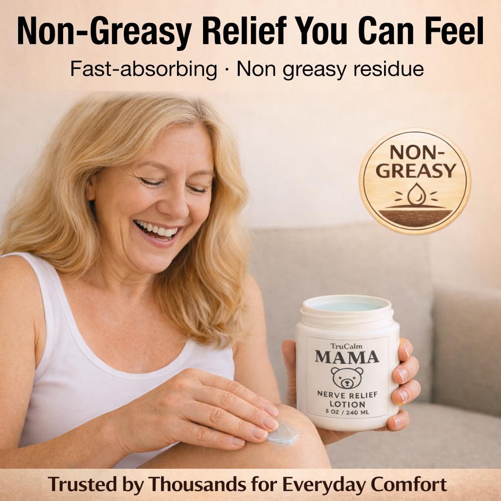 Mama Lotion – Neuropathy Nerve Relief Cream with Magnesium Chloride - Maximum Strength Comfort for Feet, Hands, Legs, Toes - Fast-Absorbing and Non-Greasy Formula for Food and Leg Comfort - 8 Oz TruCalm MamaAu supplements