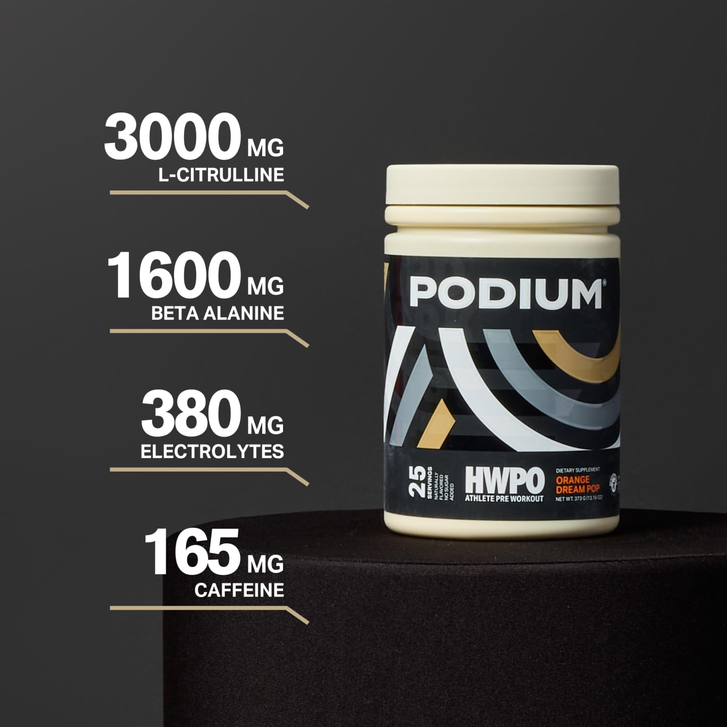 Podium Nutrition, Athlete Pre Workout Powder, Orange Dream Pop, 25 Servings, Beta Alanine Podium NutritionUS supplements