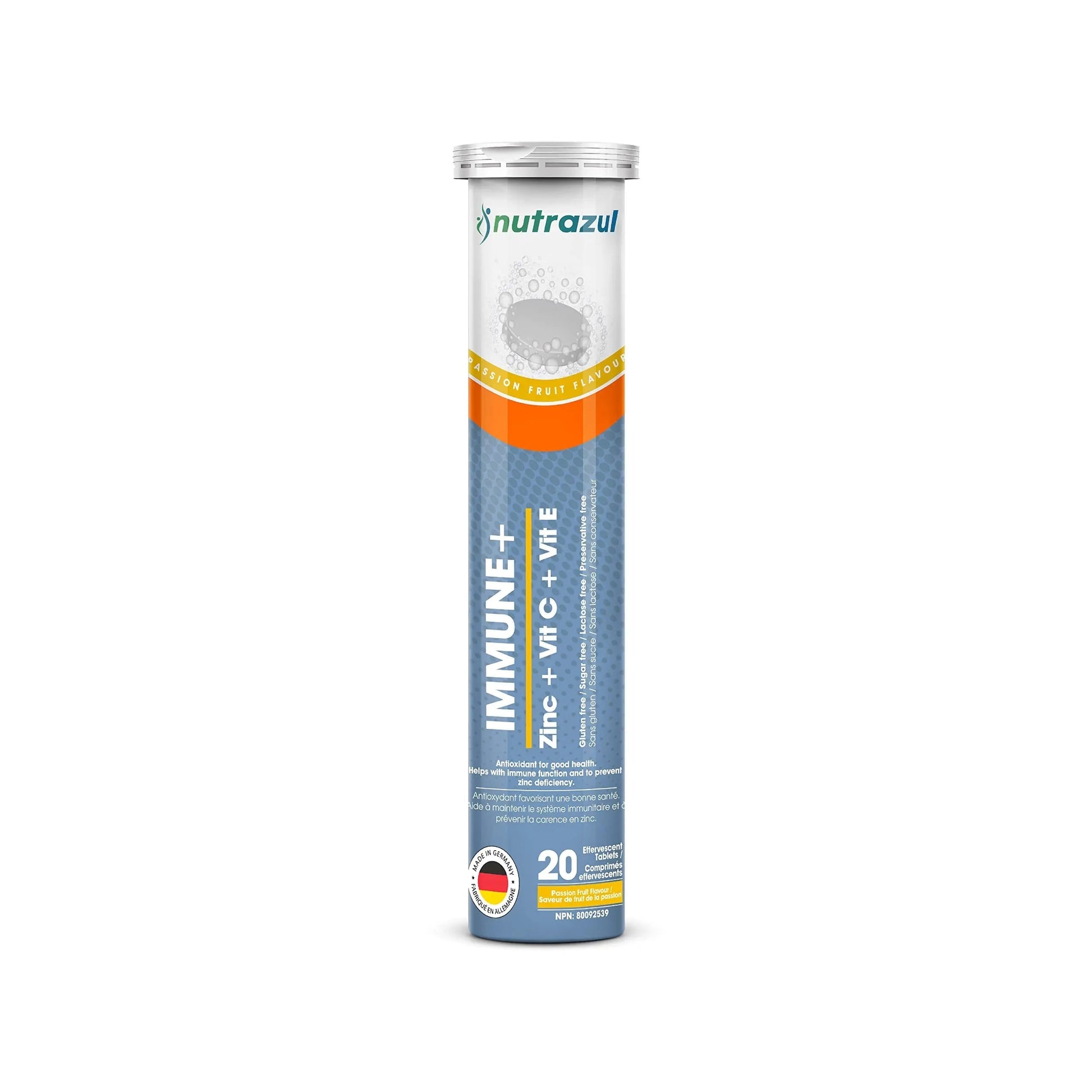 nutrazul Immune+ Effervescent Tablets | Vitamin C and Zinc with Vitamin E | 20 Tablets | Immune Support for Adults & Kids nutrazulAu supplements