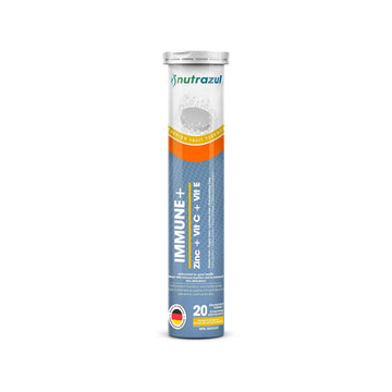 nutrazul Immune+ Effervescent Tablets | Vitamin C and Zinc with Vitamin E | 20 Tablets | Immune Support for Adults & Kids nutrazulAu supplements
