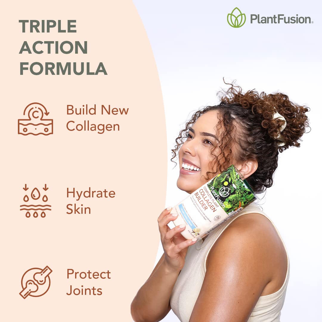 PlantFusion Vegan Collagen Powder - Plant Based Collagen Protein Powder For Muscle & Joints, Hair, Skin & Nails - Keto, Gluten Free, Soy Free, Non-Dairy, No Sugar, Non-GMO - Unflavored 10.58 oz PlantFusionAu supplements