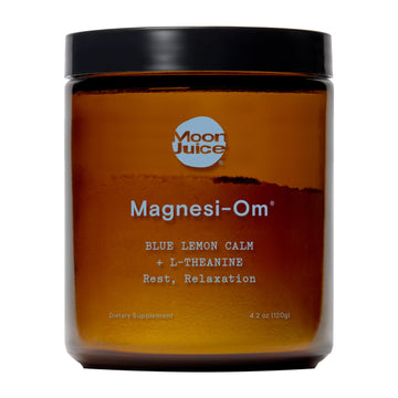 Moon Juice Magnesi-Om Magnesium Powder Supplement - Chelated Magnesium Complex + L-Theanine Blend for Rest, Relaxation & Regularity - Vegan, Non-GMO & No Sugar, Blue Lemon, 4.2 oz, 30 Servings Moon JuiceUS supplements