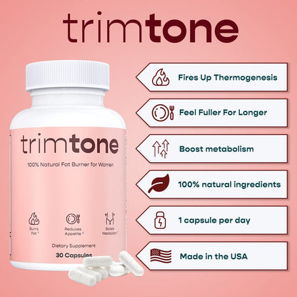 Trimtone Pills, 100% Natural Weight Management Formula for Women, Mood & Energy TrimtoneUS supplements