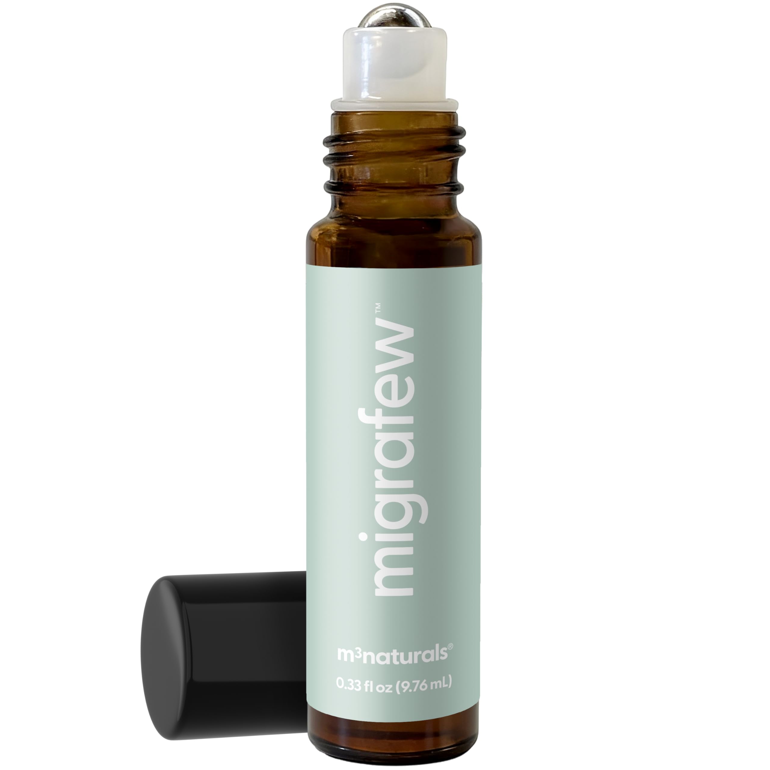 MigraFew Aromatherapy Migraine Roll On | Compact Headache Relief with Cooling Metal Roller for Head Tension and Pressure, Made with Peppermint, Spearmint and Lavender Essential Oils (0.33 FL oz) by M3 M3 NaturalsAu supplements