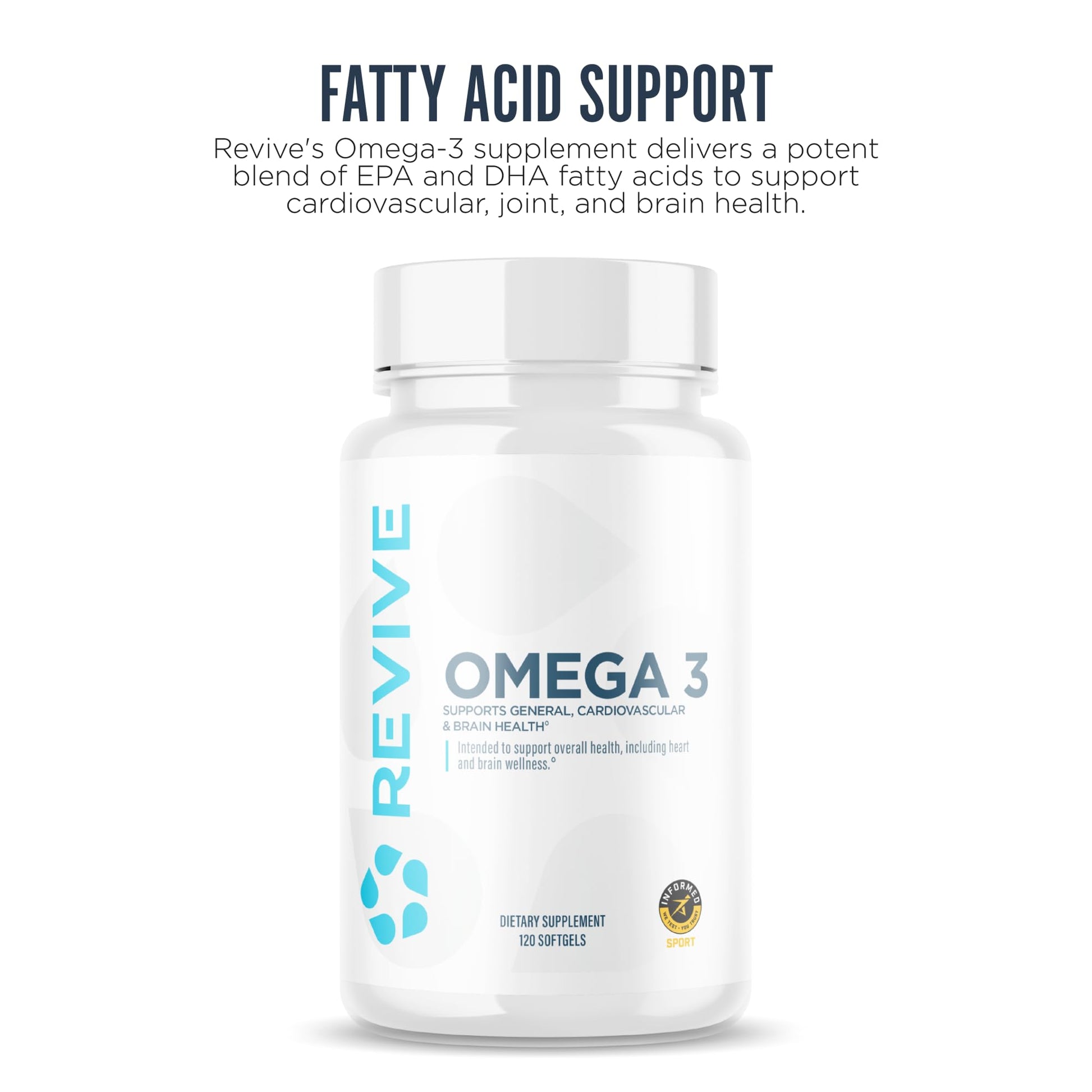 Revive MD Omega 3 Fish Oil Supplements for Men & Women – Softgels with EPA & DHA Fatty Acids for Healthy Skin & Joints, Heart & Brain Support – Vegan-Friendly, Gluten-Free (120 Softgels) ReviveAu supplements