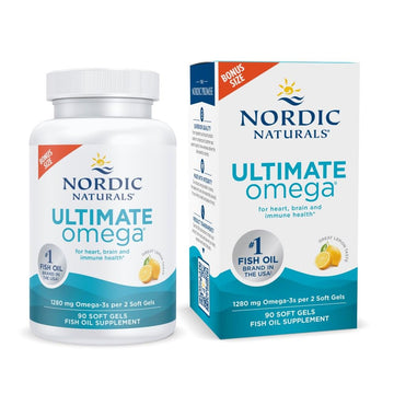 Nordic Naturals Ultimate Omega, Lemon Flavor - 90 Soft Gels - 1280 mg Omega-3 - High-Potency Omega-3 Fish Oil Supplement with EPA & DHA - Promotes Brain & Heart Health - Non-GMO - 45 Servings Nordic NaturalsAu supplements