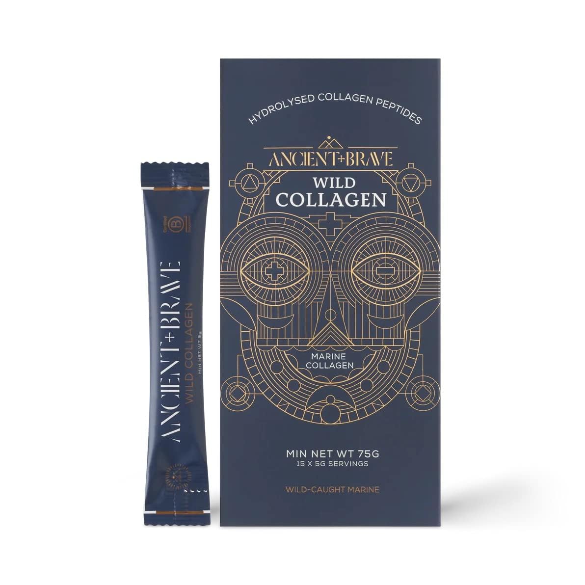 Ancient + Brave Wild Collagen Sachets 15 x 5g - Wild Caught Marine Collagen Powder Ancient + BraveUS supplements