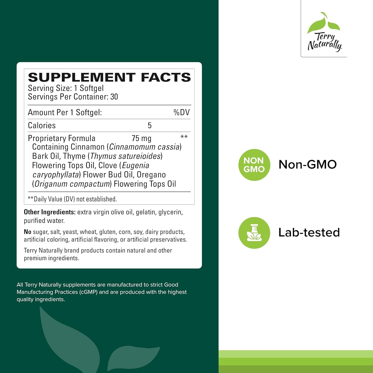 Terry Naturally Bacteril - Intestinal Support Supplement with Clove, Cinnamon, Thyme & Oregano - Immune Support Supplement with Antioxidant Support - Intestinal Support - 30 Softgels (Pack of 2) Terry NaturallyAu supplements
