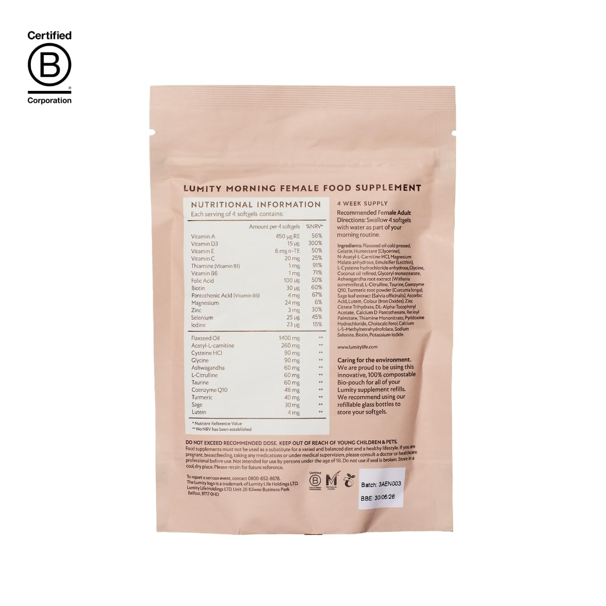 Lumity Morning & Night Female Supplement - 24-Hour Nutritional Support for Perimenopause, Energy, Sleep Quality, Hormones, Skin & Eye Health - Vitamins, Minerals, Amino Acids & Omega 3s, 4-Week Supply LUMITYAu supplements