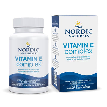Nordic Naturals Vitamin E Complex, Unflavored - 30 Soft Gels - 6 Forms of Vitamin E for Antioxidant Support - Cellular Protection - Non-GMO - 30 Servings Nordic NaturalsAu supplements
