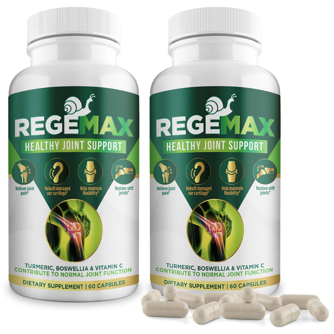 AURA VITAMINS REGEMAX regenerates and Helps Alleviate Joint discomfort Supplement, Snail Protein, Boswellia Serrata, and Turmeric – 60 Caps. (2) AURA VITAMINSAu supplements