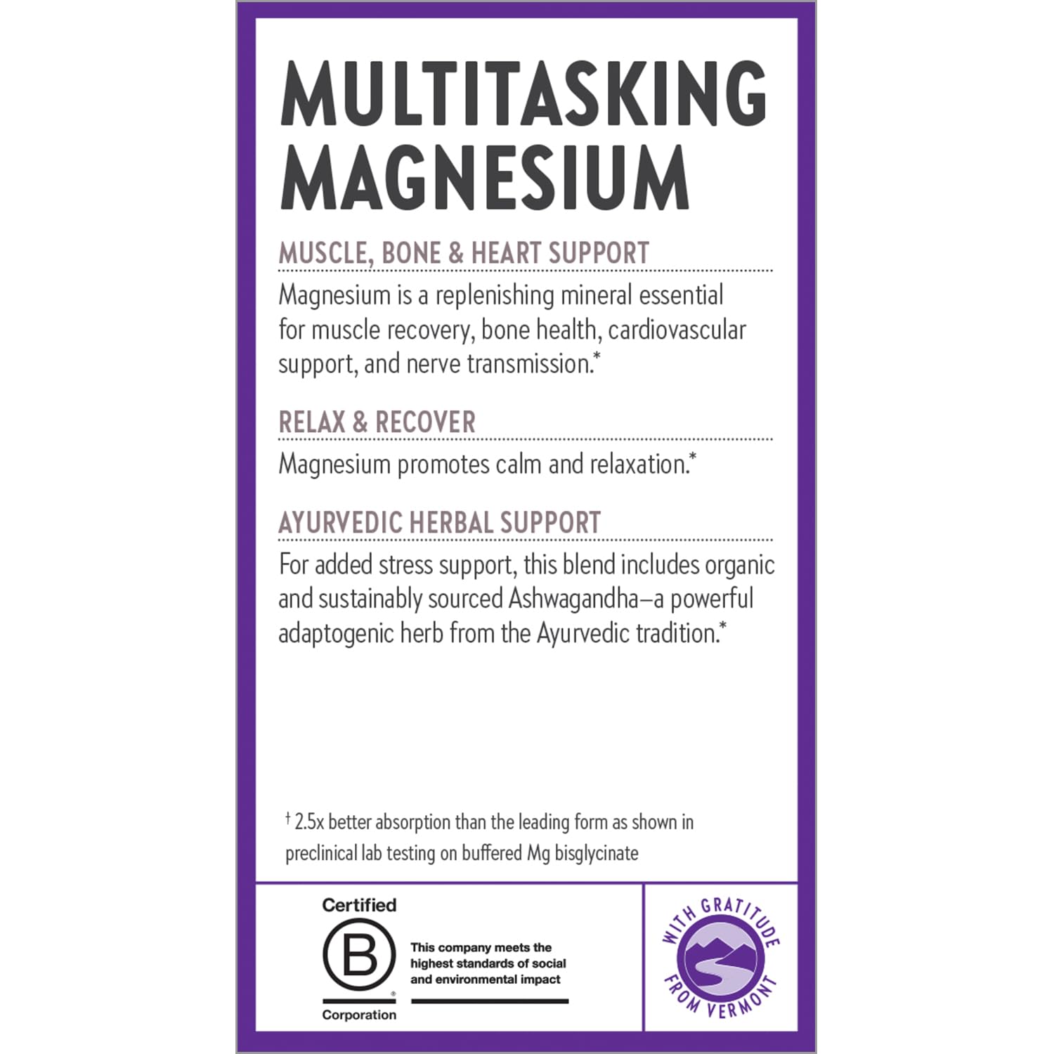 New Chapter Magnesium + Ashwagandha Supplement, 325 mg with Magnesium Glycinate for Muscle Relaxation & Recovery, Heart, Nerve & Bone Health, 2.5X Absorption, Non-GMO - 30 ct (1 Month Supply) New ChapterAu supplements