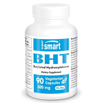 Supersmart - BHT 300 mg Per Day - Butylated Hydroxytoluene - Powerful Antioxidant SupersmartUS supplements