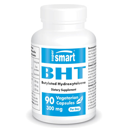 Supersmart - BHT 300 mg Per Day - Butylated Hydroxytoluene - Powerful Antioxidant SupersmartUS supplements
