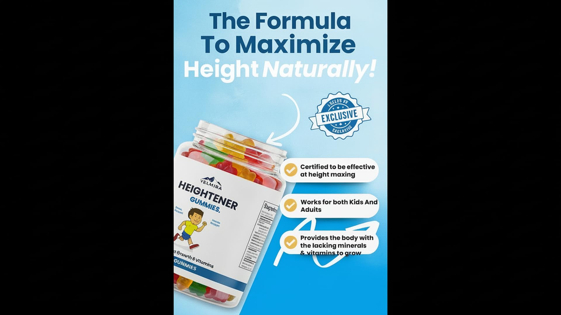 Velmira® Heightener Gummies for Bone Health & Development Support – Essential Vitamins & Minerals, Easy-to-Chew Gummies for Kids, Teens & Adults (Ages 5+) VelmiraAu supplements