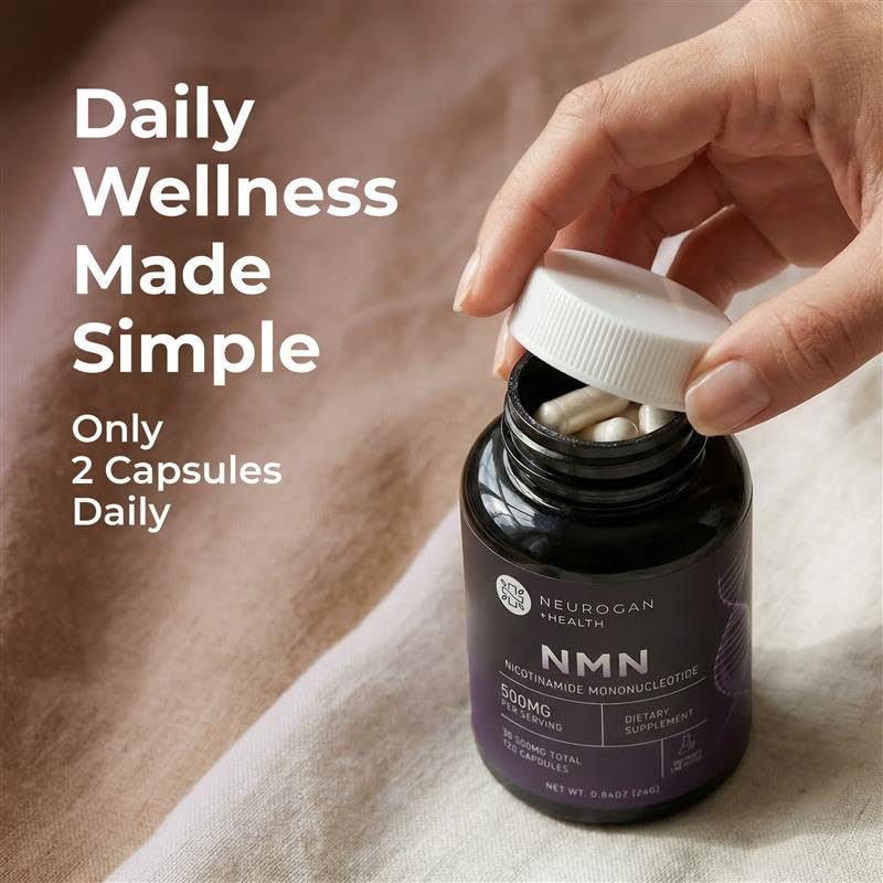 Neurogan Beta NMN (β-NMN) Supplement 500 mg per Serving, High Purity – NAD+ Precursor for Cellular Energy & Vitality – 120 Capsules (2-Month Supply) – Made in USA NeuroganAu supplements