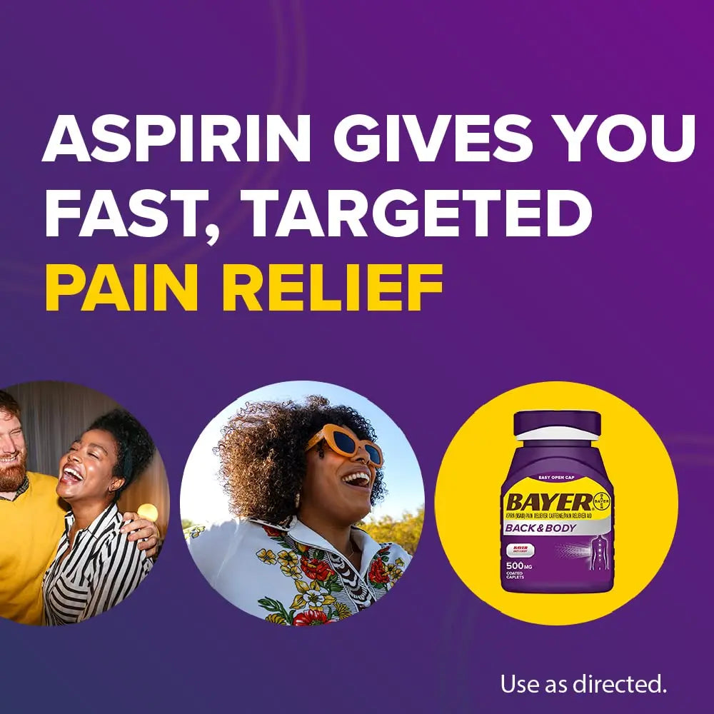 Bayer Extra Strength 500mg Aspirin Plus Caffeine for Powerful Pain Relief, 200 Coated Caplets BayerAu supplements