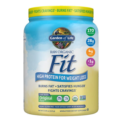 Garden of Life Raw Organic Fit Powder, Original - High Protein for Weight Loss (28g) Plus Garden of LifeUS supplements