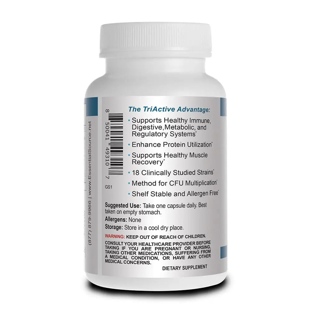 Essential Source TriActive Biotics for Men - Probiotic Capsules, 30 Billion CFU with Prebiotics & Blue Spirulina, Shelf Stable, Allergen Free, Digestive & Immune Support, 30 Count Essential Sourcenz supplements
