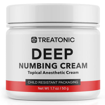 Treatonic Maximum Strength Numbing Cream: Numbing Cream for Discomfort, Burn, Itch & Pain Relief - Fast-Acting, Soothing Topical Anesthetic with Menthol & Emu Oil for Hemorrhoid Treatment – 1.7oz TreatonicAu supplements