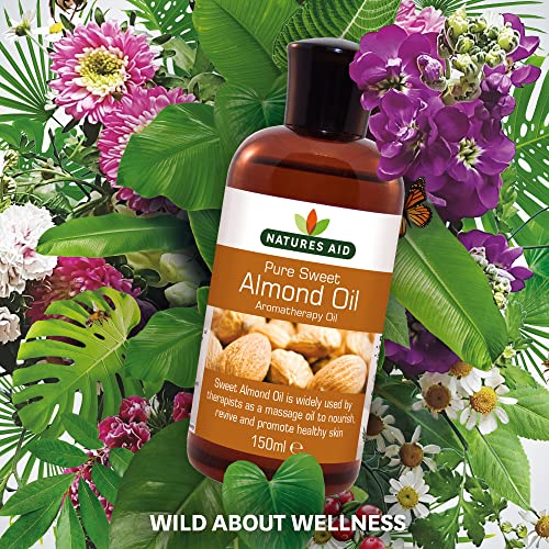 Natures Aid Almond Oil, Pure, Sweet Almond Oil, Massage Oil, Suited to Dry, Sensitive Skin natures aidUS supplements