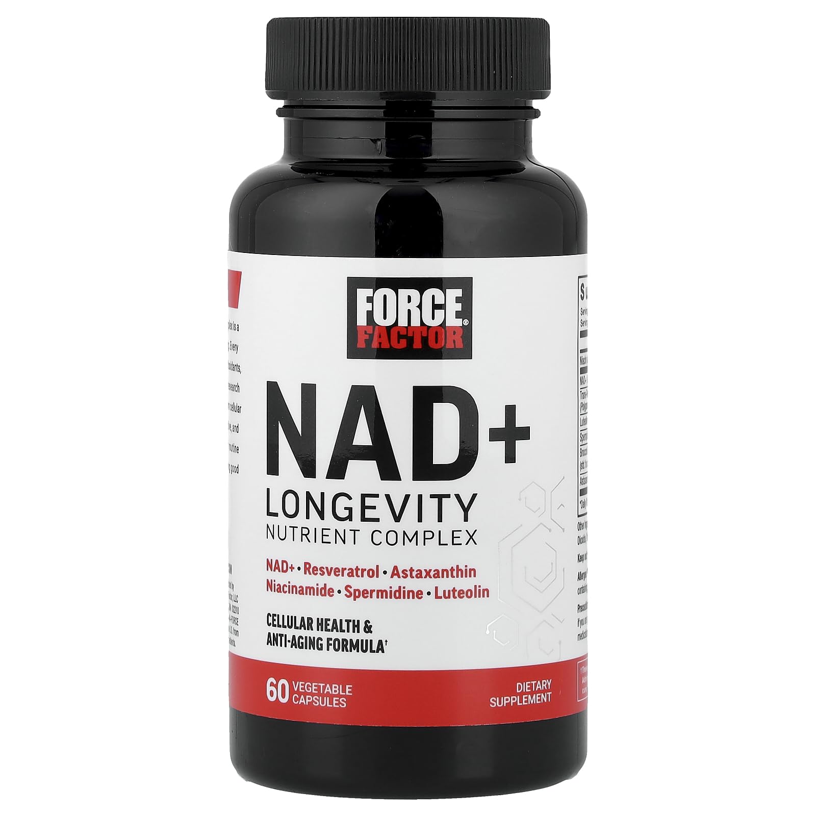 FORCE FACTOR NAD+ (NMN or Nicotinamide Riboside Alternative) with Resveratrol, Astaxanthin, Spermidine & Luteolin Complex, NAD to Support Cellular Health & Healthy Aging, 60 Capsules Force FactorAu supplements