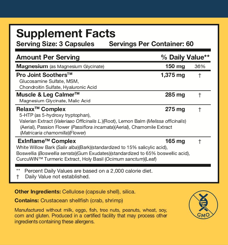 Researched Nutritionals Soothe & Relaxx - Soft Tissue, Muscle + Support Supplement - A Gentle Health Supplement for Calming Relief - Soothe Your Body + Mind (180 Capsules) Researched NutritionalsAu supplements