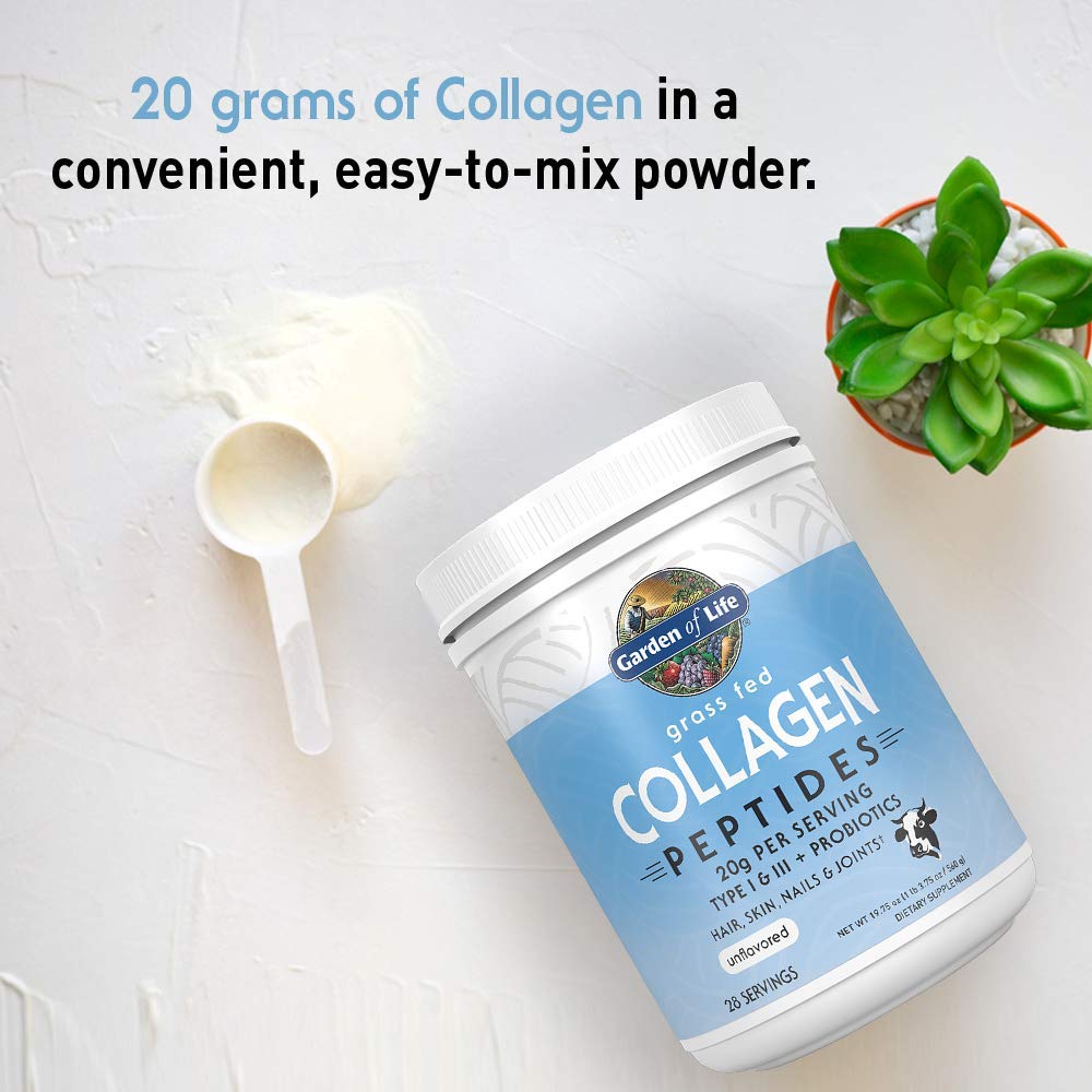 Garden of Life Grass Fed Collagen Peptides Powder Unflavored Collagen Powder for Women Men Hair Skin Nails Joints, Hydrolyzed Collagen Protein Supplements, Collagen for Women & Men, 28 Servings Garden of LifeAu supplements