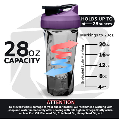 HELIMIX 2.0 Vortex Blender Shaker Bottle Holds upto 28oz | No Blending Ball or Whisk HELIMIXUS supplements