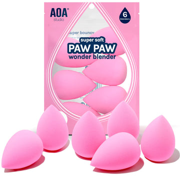 AOA Studio Collection makeup Sponge Set Latex Free and High-definition Set of 6 makeup Wonder blender For Powder Cream and Liquid, Super Soft Wonder Beauty Cosmetic AOA STUDIOAu supplements