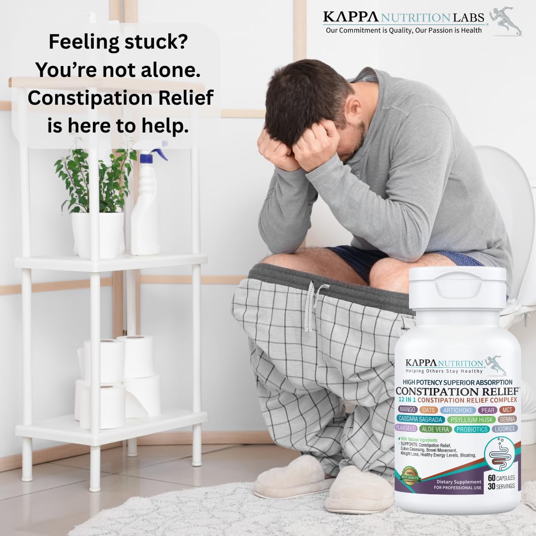 KAPPA NUTRITION Constipation Relief Supplement – Gentle Colon Cleanse for Regularity & Gut Health – Non-Habit Forming Formula with Fiber, Herbs & Probiotics – Non-GMO, 60 Capsules KAPPA NUTRITIONAu supplements