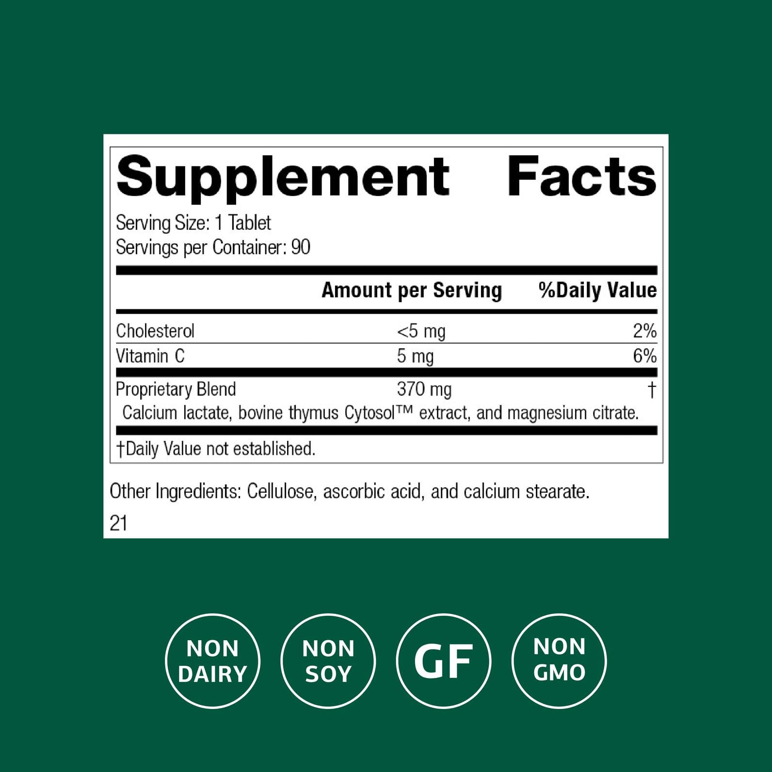 Standard Process Thymex - Cytosol Extract Dietary Supplement for Immune Health - Gluten-Free, Non-Dairy, & Non-Soy - 90 Tablets (90 Servings) Standard Process Inc.Au supplements