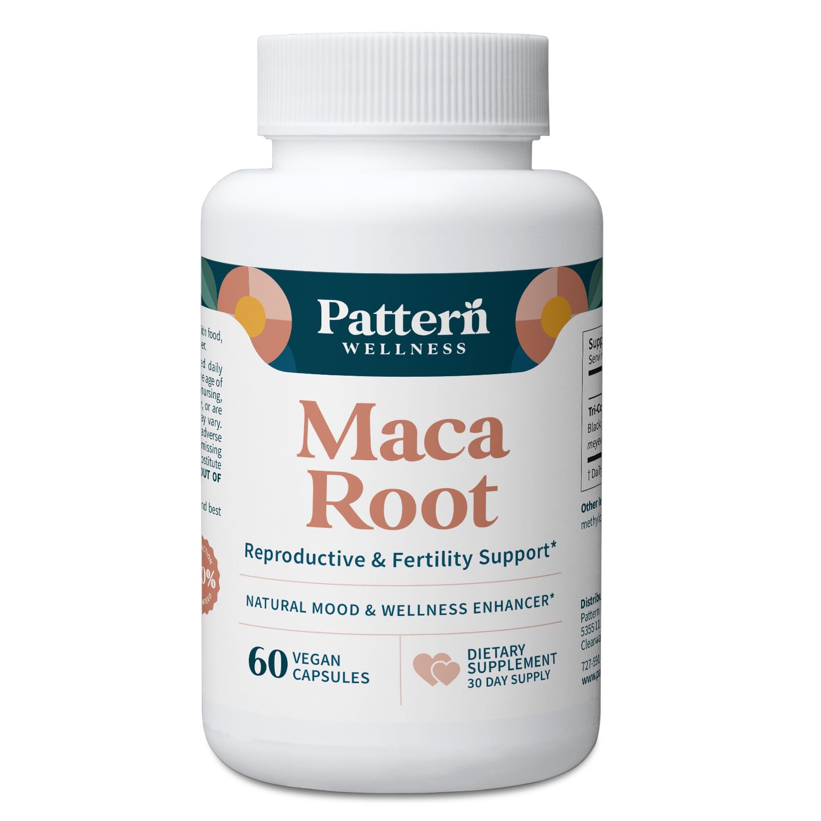 Pattern Wellness Maca Root Extract 20:1-500mg Per Serving – for Men & Women – Tri-Color Black/Red/Yellow Blend – 60 Vegan, Non-GMO Capsules Pattern WellnessAu supplements