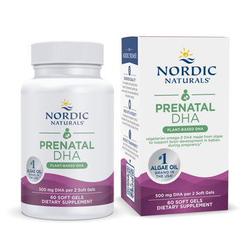 Nordic Naturals Vegan Prenatal DHA, Unflavored - 60 Soft Gels - 500 mg Plant-Based DHA - Supports Brain Development in Babies & Healthy Pregnancy - Non-GMO - 30 Servings Nordic NaturalsAu supplements