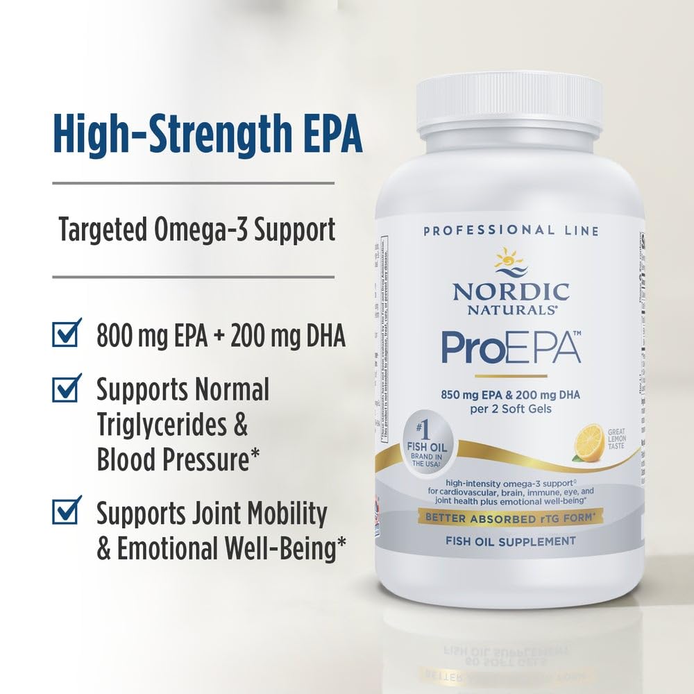 Nordic Naturals ProEPA, Lemon - 180 Soft Gels - 1210 mg Omega-3 - High-Intensity EPA Formula for Healthy Mood, Heart Health & Cellular Function - Non-GMO - 90 Servings Nordic NaturalsAu supplements
