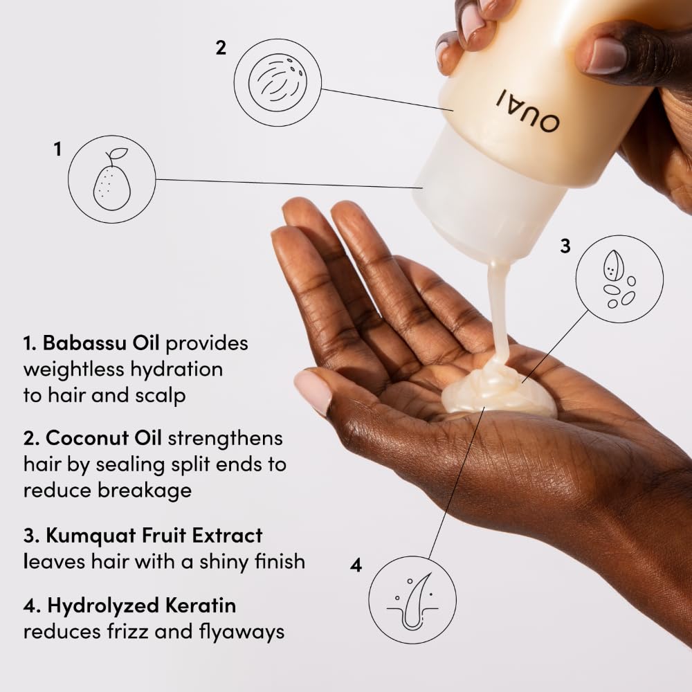 OUAI Medium Hair Shampoo & Conditioner Set, Travel Size - Hydrating Shampoo & Conditioner - With Coconut Oil, Babassu, Kumquat Extract & Keratin - Sulfate, Paraben & Phthalate Free (3 Oz) OUAIAu supplements