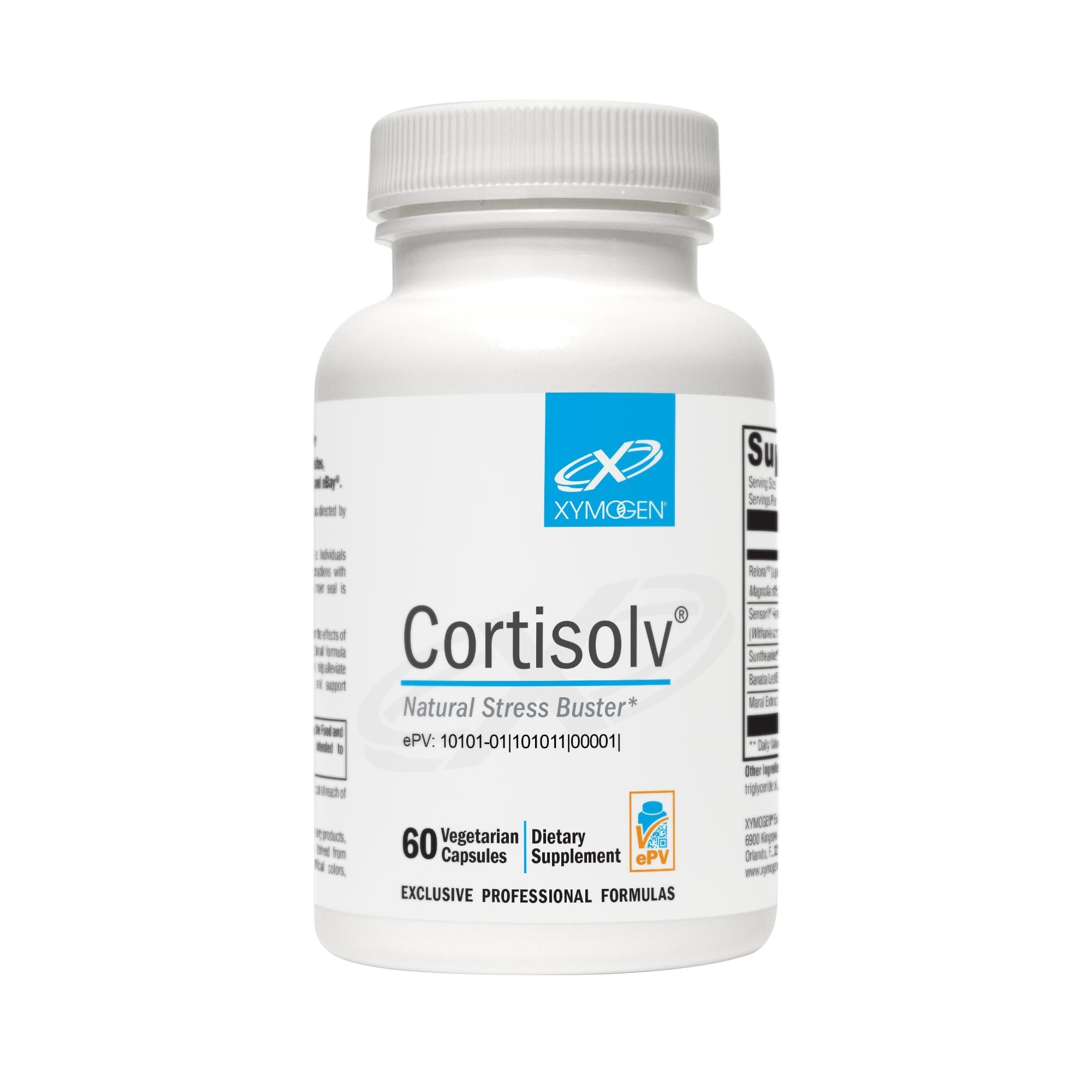 XYMOGEN Cortisolv Cortisol Supplement - Ashwagandha Supplement with L Theanine to Support Healthy Cortisol Levels, Energy, Relaxation and Mental Clarity (60 Capsules) XYMOGENAu supplements