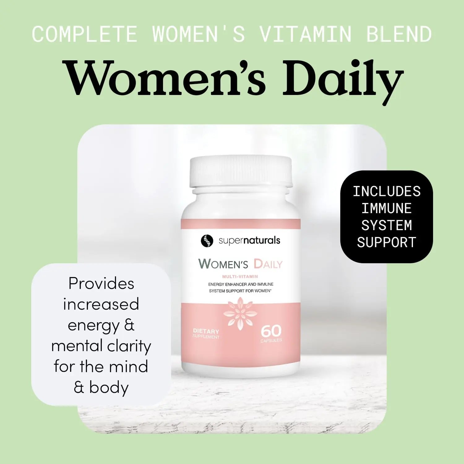Super Naturals Health, Multivitamin for Women, Immune Defense Supplement Multivitamin Capsules, Vegan Supplements for Women - 60 Capsules JLM NUTRITIONALSAu supplements