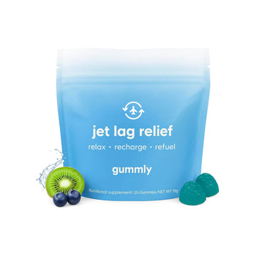 Jet Lag Remedy for Travel Gummies • No Jet Lag Pills Alternative • Travel Essentials • Support Adjustment to Time Zones and Circadian Rhythm • Delicious Tropical Berry Flavor • 20 Gummies 3-5 Trips GummlyAu supplements