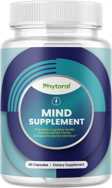Nootropic Brain Supplement for Memory and Focus Enhancement - Vitamins for Brain Mental Health & Clarity - Cognitive Health Complex for Mind's Vitality & Mental Alert - 60 Count PhytoralAu supplements