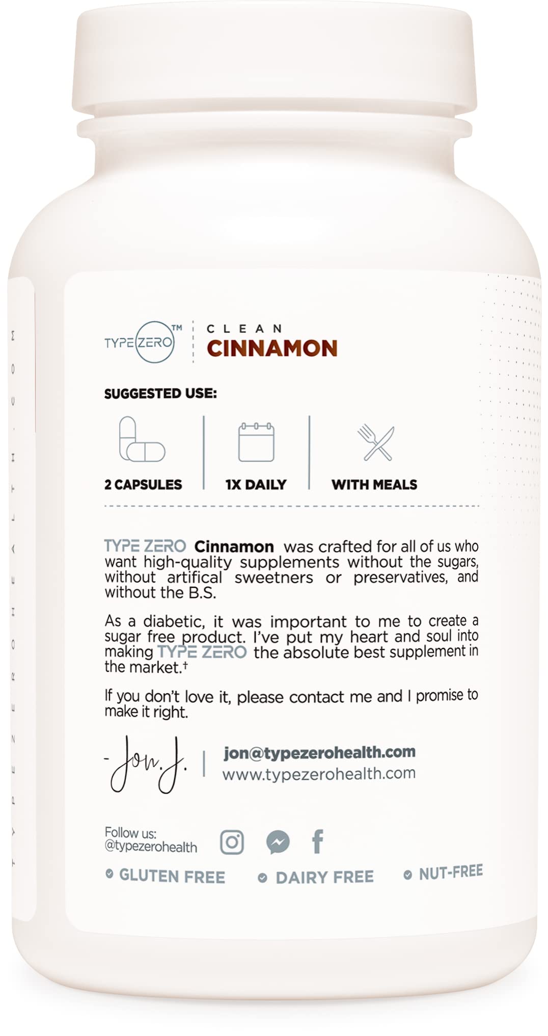 Type Zero Ceylon Cinnamon Capsules (1200mg | 120 Capsules) - Natural, Non-GMO, Gluten Free, Organic Cinnamon Bark Supplement Type ZeroUS supplements