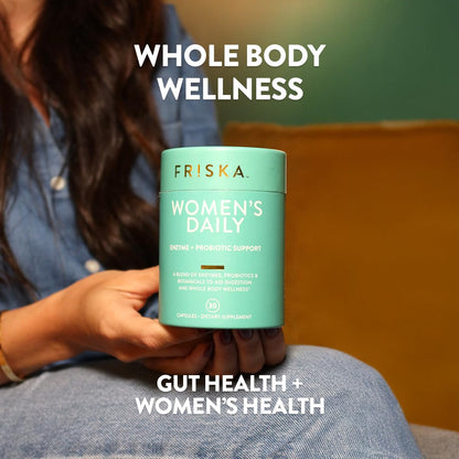 FRISKA Women’s Daily Digestive Enzyme and Probiotics Supplement, Advanced Natural Support for Female Digestive Health, Fights Bloating, Eases Digestion FR!SKAUS supplements