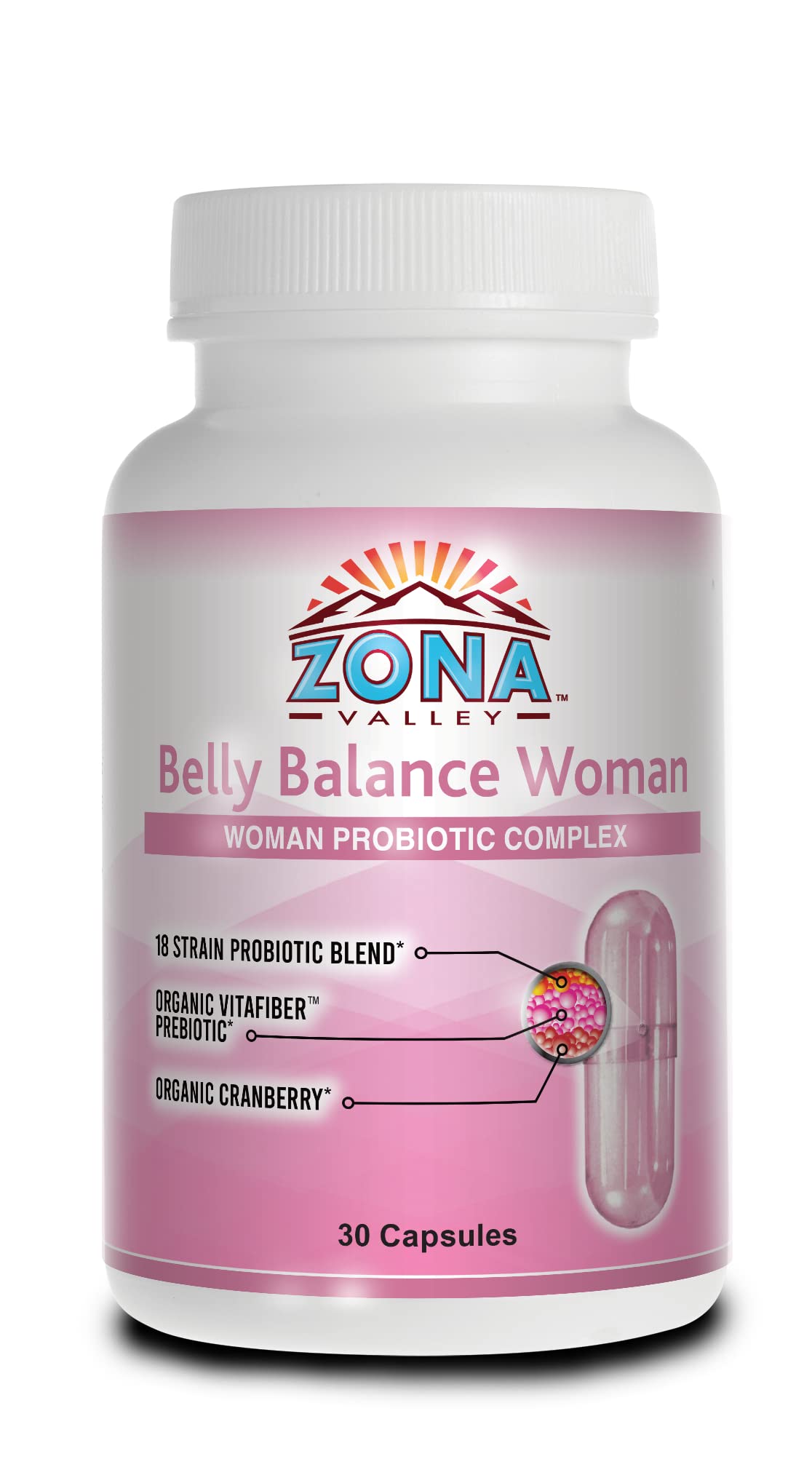 Zona Valley Belly Balance Woman 30 Capsules - Prebiotic and Microencapsulated probiotic Zona ValleyAu supplements